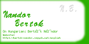 nandor bertok business card