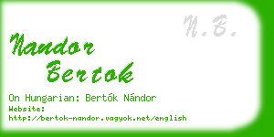 nandor bertok business card